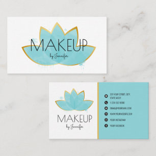 Cartão De Visita Makeup Artist Minimalist Social Media Lotus Flower