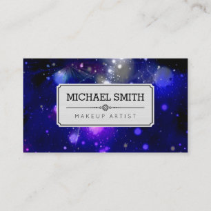 Cartão De Visita Makeup Artist Modern Galaxy #18