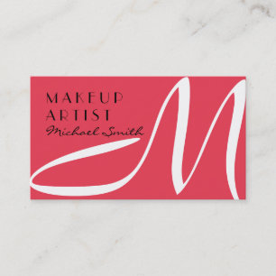 Cartão De Visita Makeup Artist Na moda Monograma Desejo Moderno