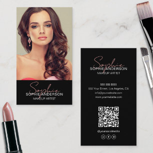 Cartão De Visita Makeup Artist Photo Black