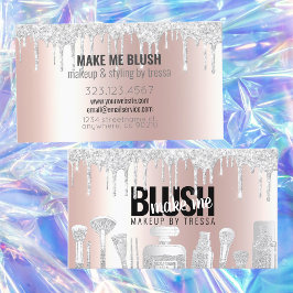 Cartão De Visita Makeup Artist Platinum Glitter Drives Metálicos Ro