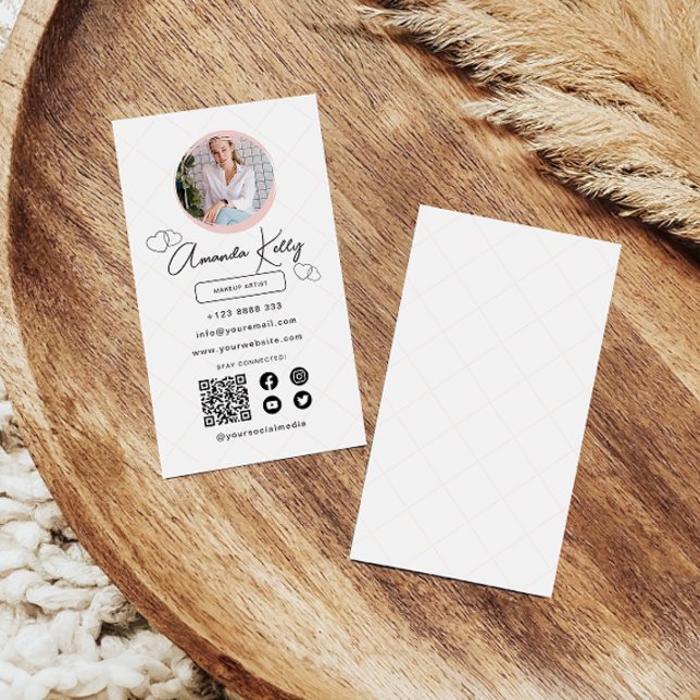 Cartão De Visita Makeup Artist Professional Scannable (Criador carregado)