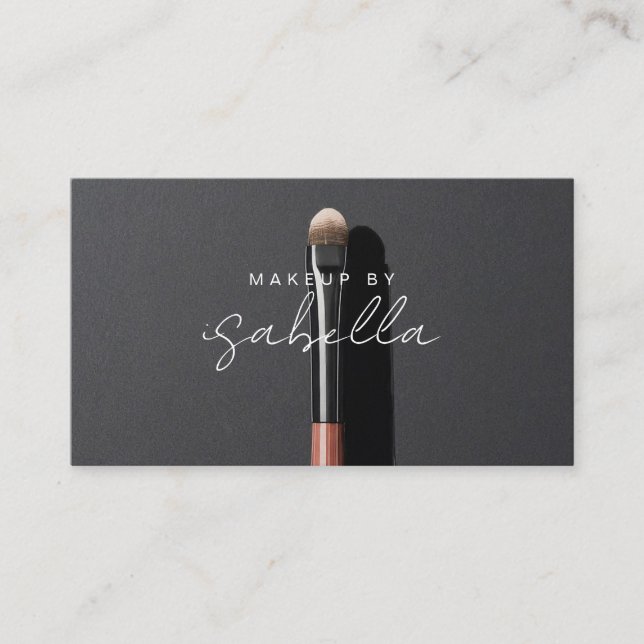 Cartão De Visita Makeup Artist QR Code Mídia Social (Frente)