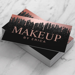 Cartão De Visita Makeup Artist Rosa Dourado Drives Trendy Black Gli