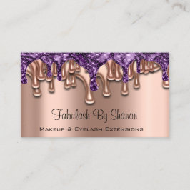 Cartão De Visita Makeup Artist Rosa Purple Drives Unhas Salon
