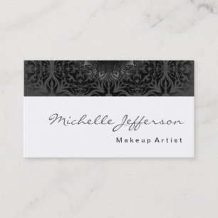 Cartão De Visita Makeup Artist Script Cinza