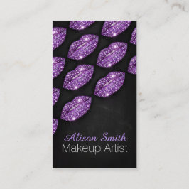 Cartão De Visita Makeup Artist / Violet Diamonds Sparkle Lips