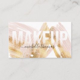 Cartão De Visita Makeup artista script blush pink modelo