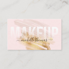 Cartão De Visita Makeup artista script blush pink modelo
