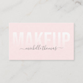 Cartão De Visita Makeup artista script blush pink modelo