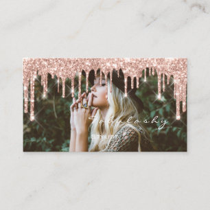 Cartão De Visita Makeup Blogger MUA Lashes Glitter Drives Rosa Foto