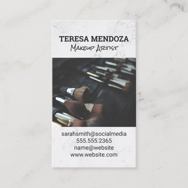 Cartão De Visita Makeup Brushes Set (Frente)
