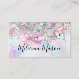 Cartão De Visita Makeup Elegante Pastel Alcool Glitter Moderno