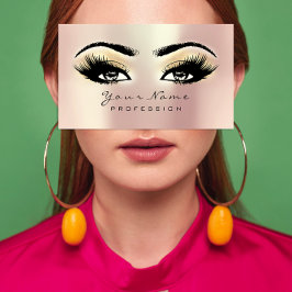 Cartão De Visita Makeup Eyebrow Eyes Lashes Glitter SPA Champaigne