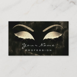 Cartão De Visita Makeup Eyebrow Lashes Glitter Diamond Black Marble