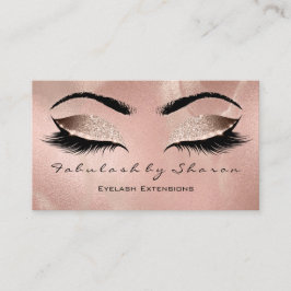 Cartão De Visita Makeup Eyebrow Lashes Glitter Rosa Luxo Dourado