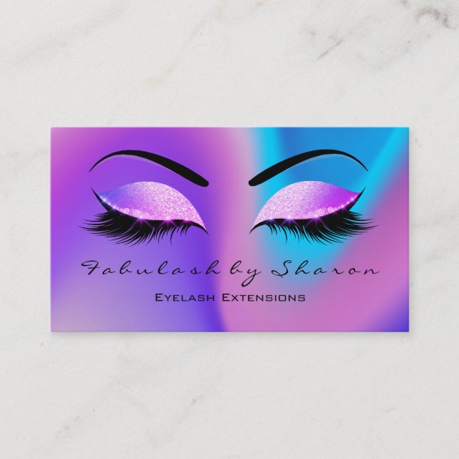 Cartão De Visita Makeup Eyebrow Lashes Glitter Skinny Miami Beach (Frente)