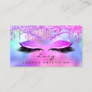 Cartão De Visita Makeup Eyebrow Name Lash Glitter Pink Drives