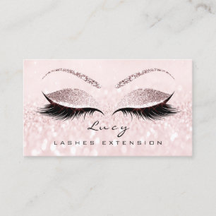 Cartão De Visita Makeup Eyebrow Name Lash Glitter Pink Princess