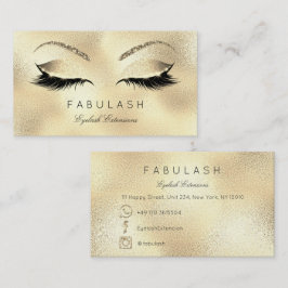 Cartão De Visita Makeup Eyebrows Lashes Glitter Beauty Dourada VIP