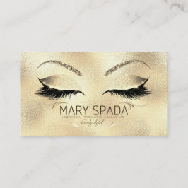 Cartão De Visita Makeup Eyebrows Lashes Glitter Diamond Dourado Mar