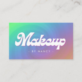 Cartão De Visita Makeup Groovy Retro Rainbow Swirl
