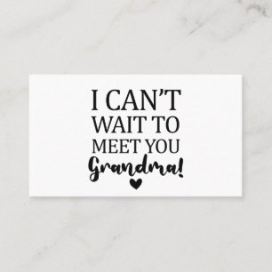 Cartão De Visita Mal posso esperar para conhecê-la.