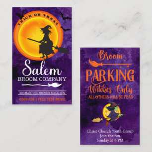 Cartão De Visita Mala do Halloween Inserir Personalizar Texto 100