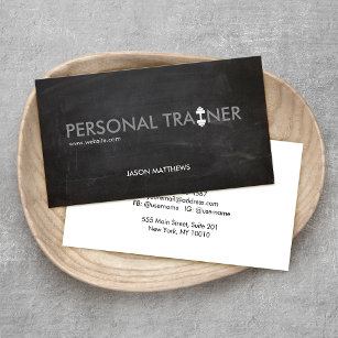 Cartão De Visita Malhação de logotipo Rustic Personal Trainer