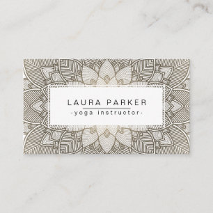 Cartão De Visita Malhação de Meditação de Instrutor Lotus Mandala Y