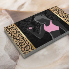 Cartão De Visita Malhação Menina Chic Leopard Imprime Treinador Pes