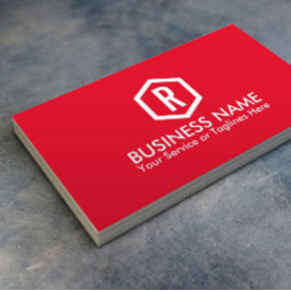 Cartão De Visita Malhação Personal Trainer Bold Monograma Vermelho 