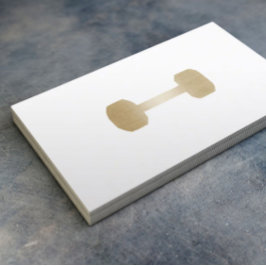 Cartão De Visita Malhação Personal Trainer Mínimo Dourado Sumbbell