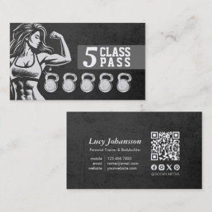 Cartão De Visita Malhação Treinador Gym Kettlebell Classe Pass Leal