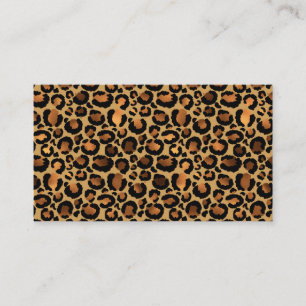 Cartão De Visita Manchas de Leopardo Marrom Elegante Animal Selvage