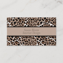 Cartão De Visita Manchas Leopardo Contemporâneas Castanho e Tan