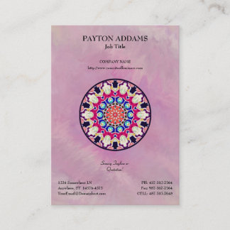 Cartão De Visita Mandala abstrata multicolorido do caleidoscópio