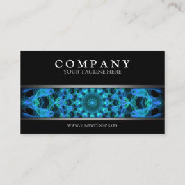 Cartão De Visita Mandala azul moderna das medusa