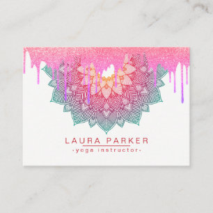 Cartão De Visita Mandala Coloca Lotus Flor Yoga Rosa Holística