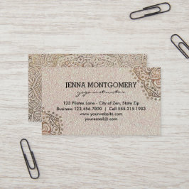 Cartão De Visita Mandala do ouro do brilho | Boho do falso do