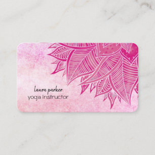Cartão De Visita Mandala Elegante Boho Paisley - Arte Rosa Floral Y