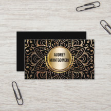 Mandala elegante Boho preto Dourado do instrutor |