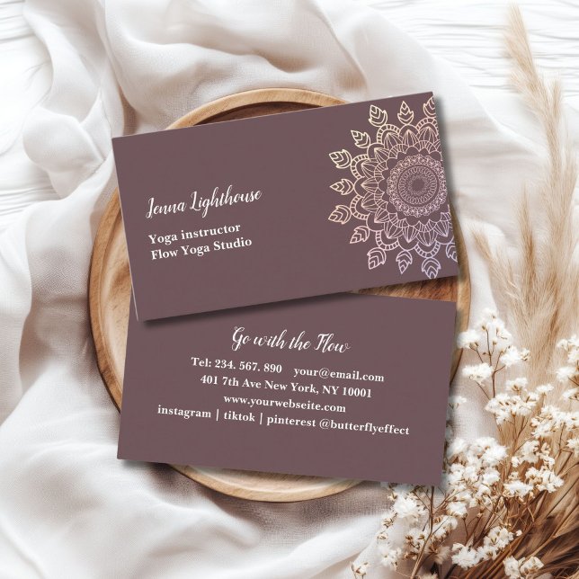 Cartão De Visita mandala específica do cliente (customer specific mandala business card)