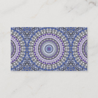Cartão De Visita Mandala Estilo Tribal em Roxo e Azul