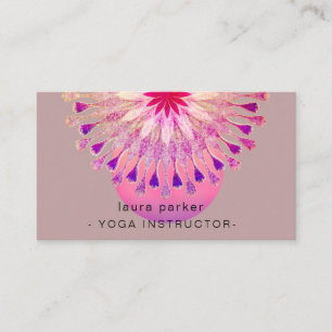 Cartão De Visita Mandala Floral Boho Massage Yoga Instrutor Busine