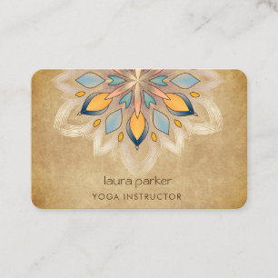 Cartão De Visita Mandala Holístico Flor de Lótus Zen Yoga