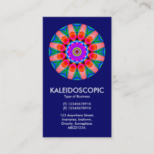 Cartão De Visita Mandala Kaliedoscópica 03 - Azul Escuro (000066)
