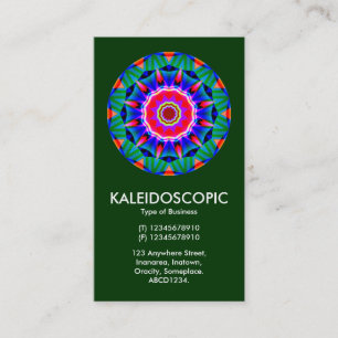 Cartão De Visita Mandala Kaliedoscópico - Verde Escuro (003300)
