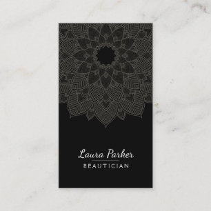 Cartão De Visita Mandala Lotus Fllower Yoga Black White Clean