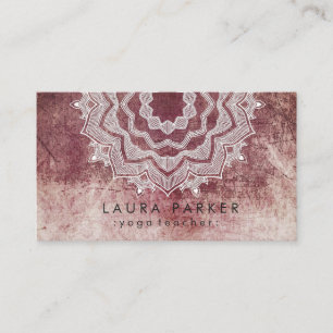 Cartão De Visita Mandala Lotus Flower Yoga Meditação Vintage